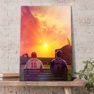 MLB at Field of Dreams game Joey Votto and Seiya Suzuki Poster Canvas