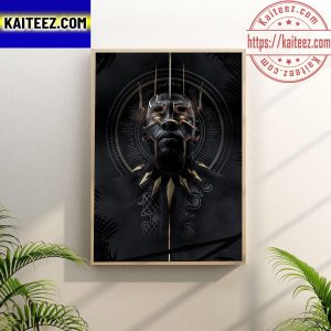 Marvel Studios Black Panther Wakanda Forever Black x Gold Wall Decor Poster Canvas