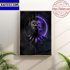Marvel Studios Black Panther Wakanda Forever Gold x Purple Wall Decor Poster Canvas