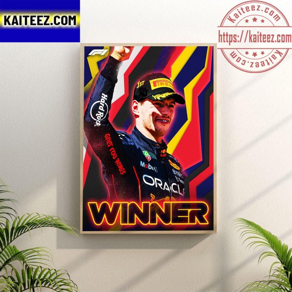 Max Verstappen Winner Hungarian GP Wall Decor Poster Canvas