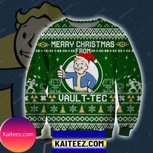 Merry Christmas From Vault Tec Knitting Pattern 3d Print Christmas Ugly Sweate