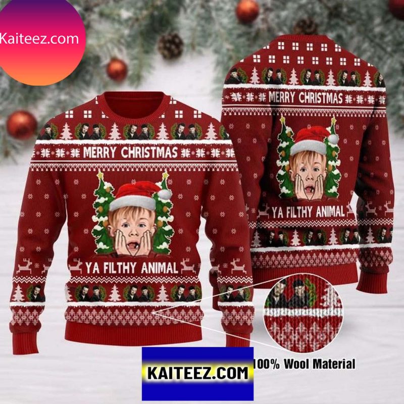 Merry Christmas Ya Filthy Animal Home Alone Christmas Ugly Sweater Kaiteez