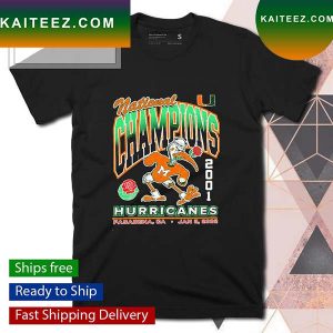Miami Hurricanes 2001 National Champs Rocker ’47 Vintage T-shirt