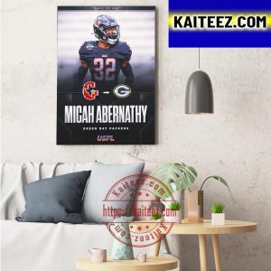 Micah Abernathy From Houston Gamblers to Green Bay Packers Art Decor Poster Canvas
