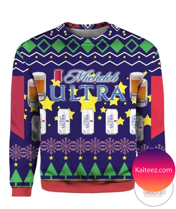 Michelob Ultra Beer Can Christmas Ugly Sweater