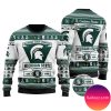 Michigan State Spartans Football Team Logo Personalized  Christmas Ugly Sweater