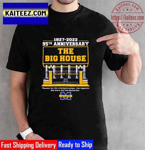 Michigan Wolverines 1997 2022 95th Anniversary The Big House Vintage T-Shirt