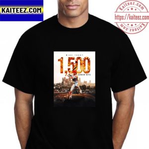 Mike Trout 1500 Career Hits In Los Angeles Angels Vintage T-Shirt