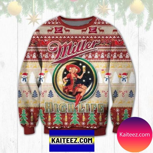 Miller High Life 3D Christmas Ugly Sweater