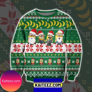 Minions Christmas Knitting Pattern 3d Print Christmas Ugly Sweater