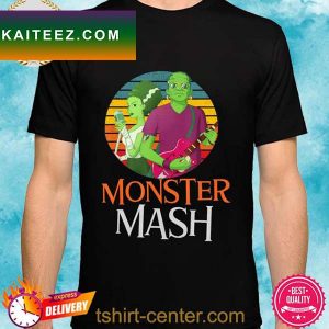 Monster mash frankenstein and bride rock band halloween T-2022