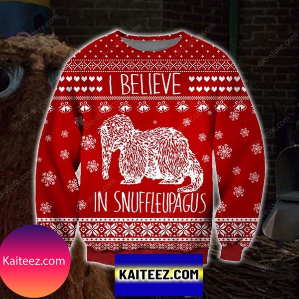 Mr. Snuffleupagus Knitting Pattern 3d Print Christmas Ugly Sweater