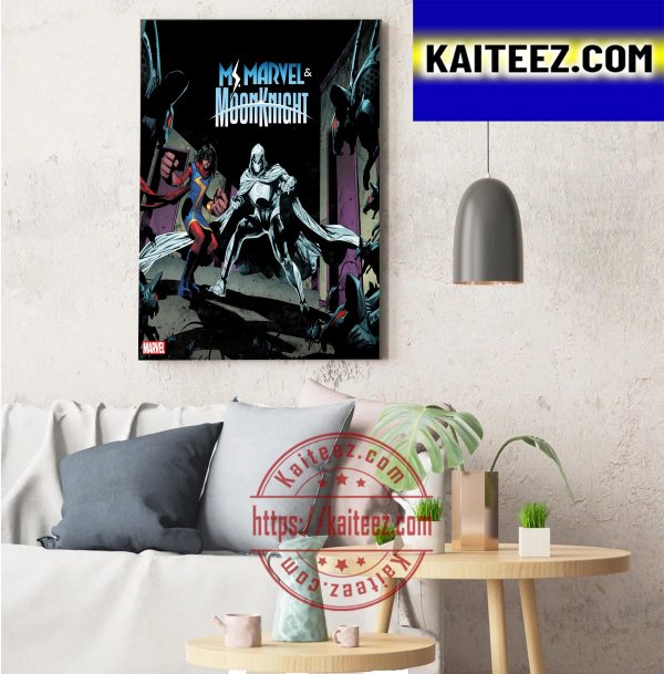 Ms Marvel In Ms Marvel And Moon Knight Decor Poster Canvas