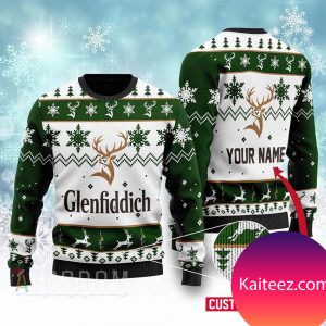 New 2022 Personalized Glenfiddich Whisky Christmas Holiday Ugly Sweater