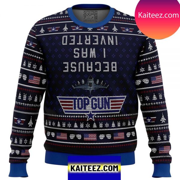 New Inverted Top Gun Christmas Ugly Sweater