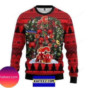 Nhl Calgary Flames Tree  Christmas Ugly Sweater