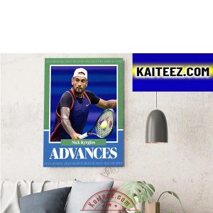 Nick Kyrgios Advances 2022 US Open Tennis ArtDecor Poster Canvas