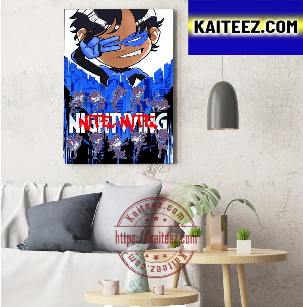 Nightwing 98 Cover Nite Mite Decorations Poster Canvas