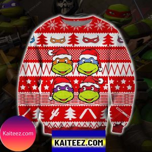 Ninja Turtles Knitting Pattern 3d Print Christmas Ugly Sweater