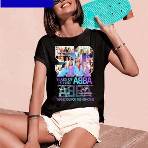 Official 50 years of 1972-2022 ABBA signatures thank you for the memories T-shirt