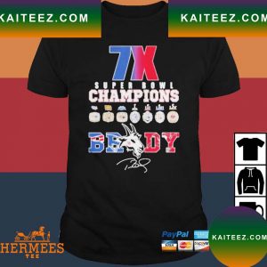 Official 7x Super Bowl Champions Tom Brady Goat Signature T-Shirt