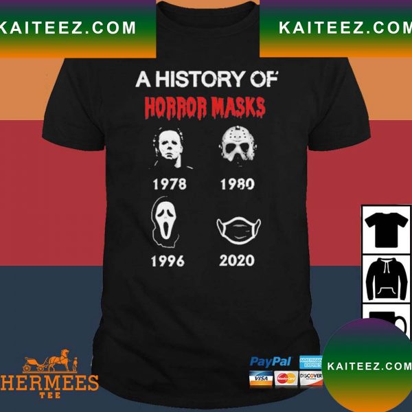 Official A History Of Horror Masks Funny Monster Halloween Movie More Then Awesome T-Shirt