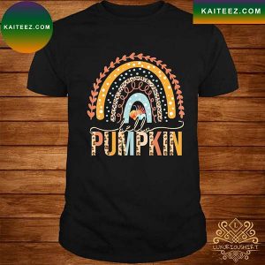 Official Hello Pumpkin Leopard rainbow autumn season fall vibes T-shirt