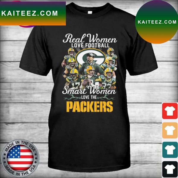 Official Real Women love football smart Women love the Green Bay Packers Signatures T-shirt