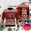 Ohio State Buckeyes Football Team Logo Custom Name Personalized Christmas Ugly Sweater