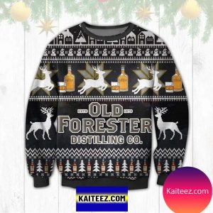 Old Forester Distilling Co 3D Christmas Ugly Sweater