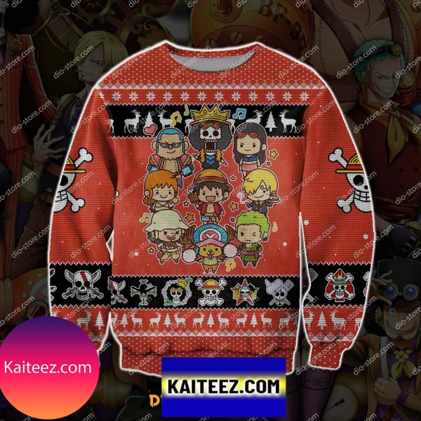 One Piece 3d Knitting Pattern Print Christmas Ugly Sweater