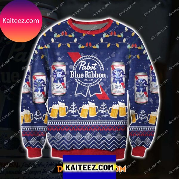 Pabst Blue Ribbon Beer 3d All Over Print Christmas Ugly Sweater