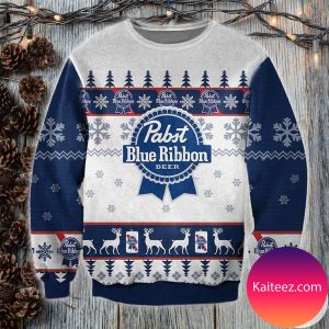 Pabst Blue Ribbon Christmas Ugly Sweater