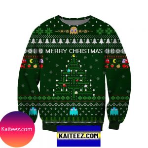 Pacman Knitting Pattern 3d Print Christmas Ugly Sweater