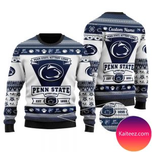 Penn State Nittany Lions Football Team Logo Personalized Christmas Ugly Sweater