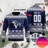 Personalized Custom Name And Number Barcelona Christmas For Fans Christmas Ugly Sweater