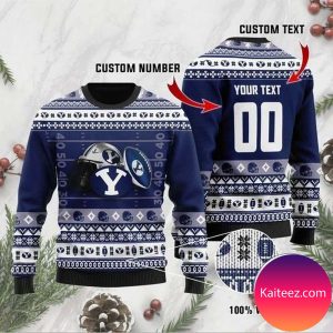 Personalized Custom Name And Number Byu Cougars Custom Christmas For Fans Christmas Ugly Sweater
