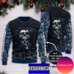 Personalized Custom Name Dallas Cowboys Christmas Ugly Sweater