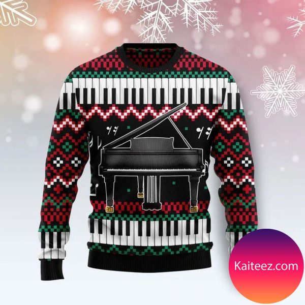 Piano Sweatshirt Knitted Christmas Ugly Sweater