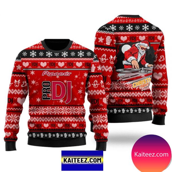 Pioneer Pro Dj Santa Christmas Ugly Sweater