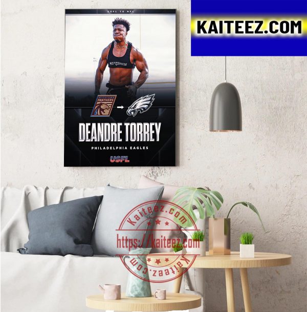 RB DeAndre Torrey From Michigan Panthers to Philadelphia Eagles Art Decor Poster Canvas