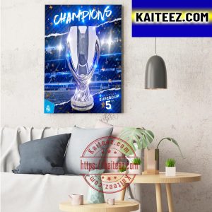 Real Madrid Champions 5th UEFA Super Cup Art Decor Poster Canvas