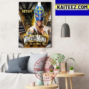 Rey Mysterio In WWE WrestleMania Goes Hollywood Art Decor Poster Canvas