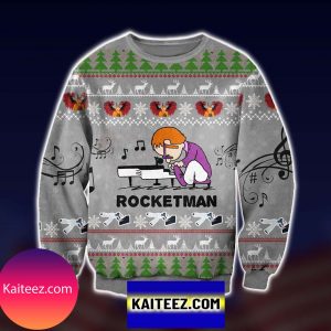 Rocket Man 3d Print Knitting Pattern Christmas Ugly Sweater