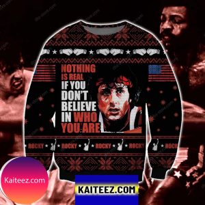 Rocky Knitting Pattern 3d Print Christmas Ugly Sweater