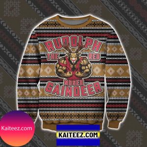 Rudolph The Red Nosed Gaindeer Gym Christmas Ugly Sweater