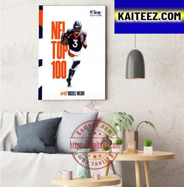 Russell Wilson In The NFL Top 100 Players Of 2022 Art Decor Poster Canvas