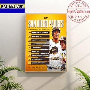 San Diego Padres Projected Starting Lineup Home Decor Poster Canvas