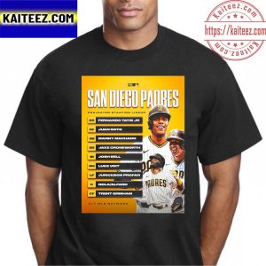 San Diego Padres Projected Starting Lineup T-shirt
