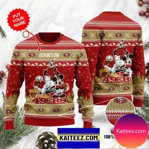 San Francisco 49Ers Disney Donald Duck Mickey Mouse Goofy Personalized Christmas Ugly Sweater